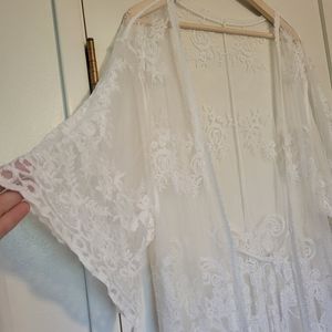 Jeasona Beach Coverups, Women, Cover UP Beach Dress, white lace M